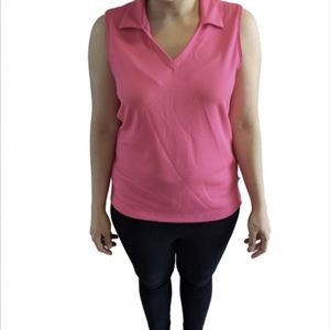 3/$20 Lady Hagen Pink Sleeveless Golf Polo - Sz M